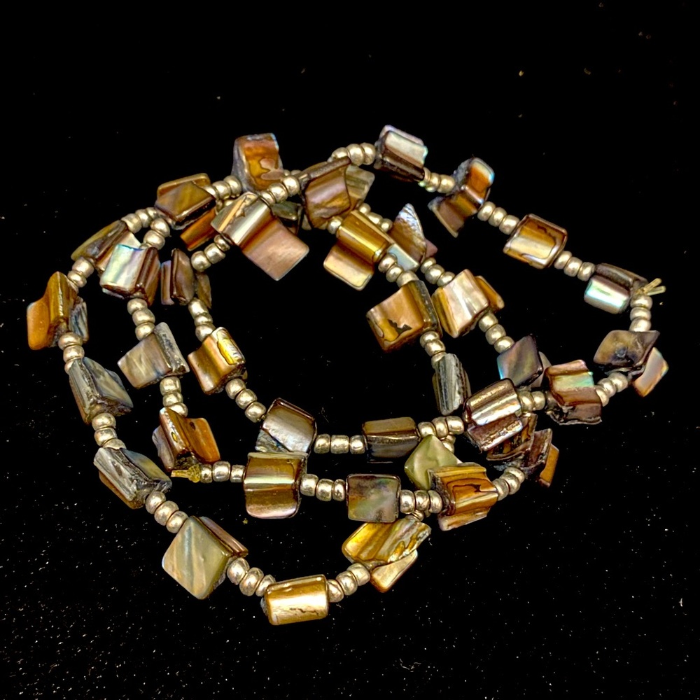 Metallic Beaded Bracelet Trio